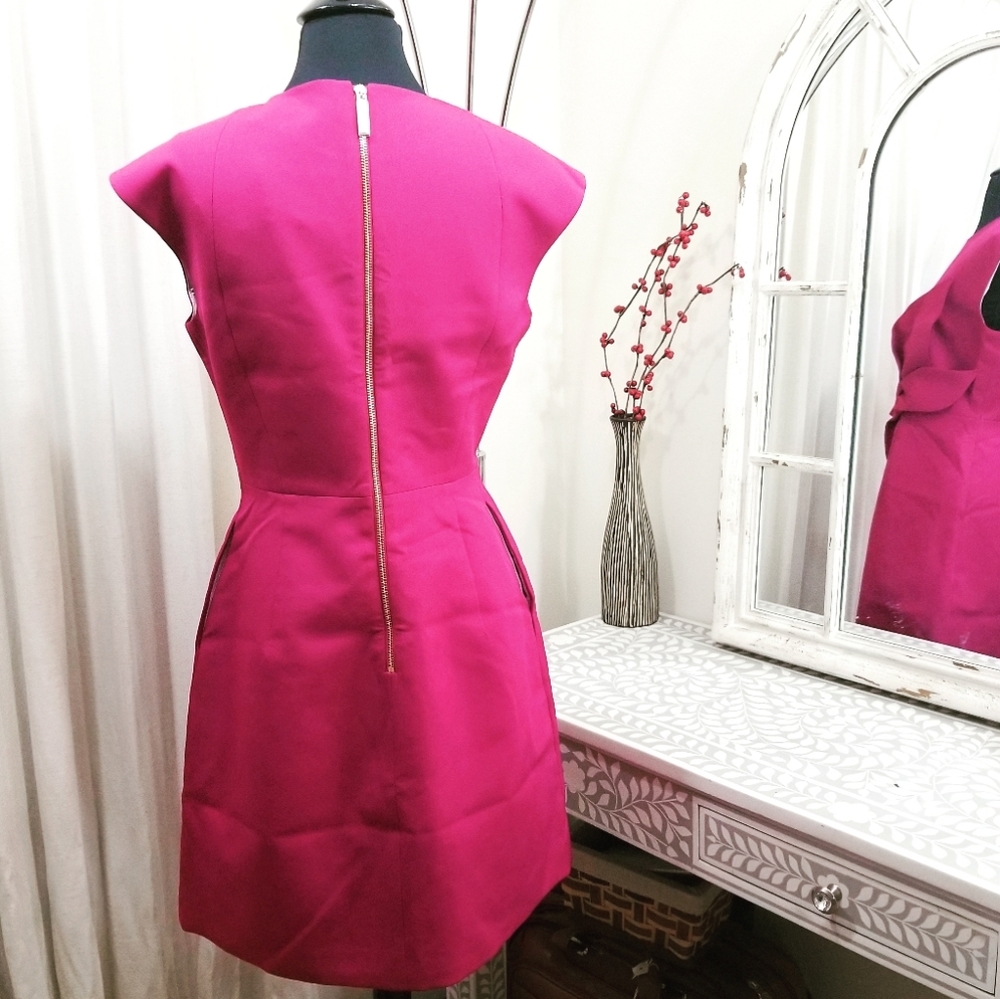 🍒NWT🍒 TED BAKER OCCASION FUCHSIA DRESS - Picture 3 of 4